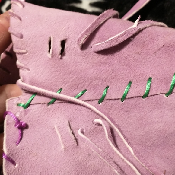 Purple Ombre So Soft Small Leather Bag- riding bag - Picture 5 of 7